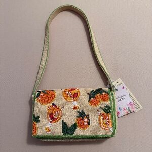 Made in India Beaded Bag Oranges, Orange Cocktail Drink